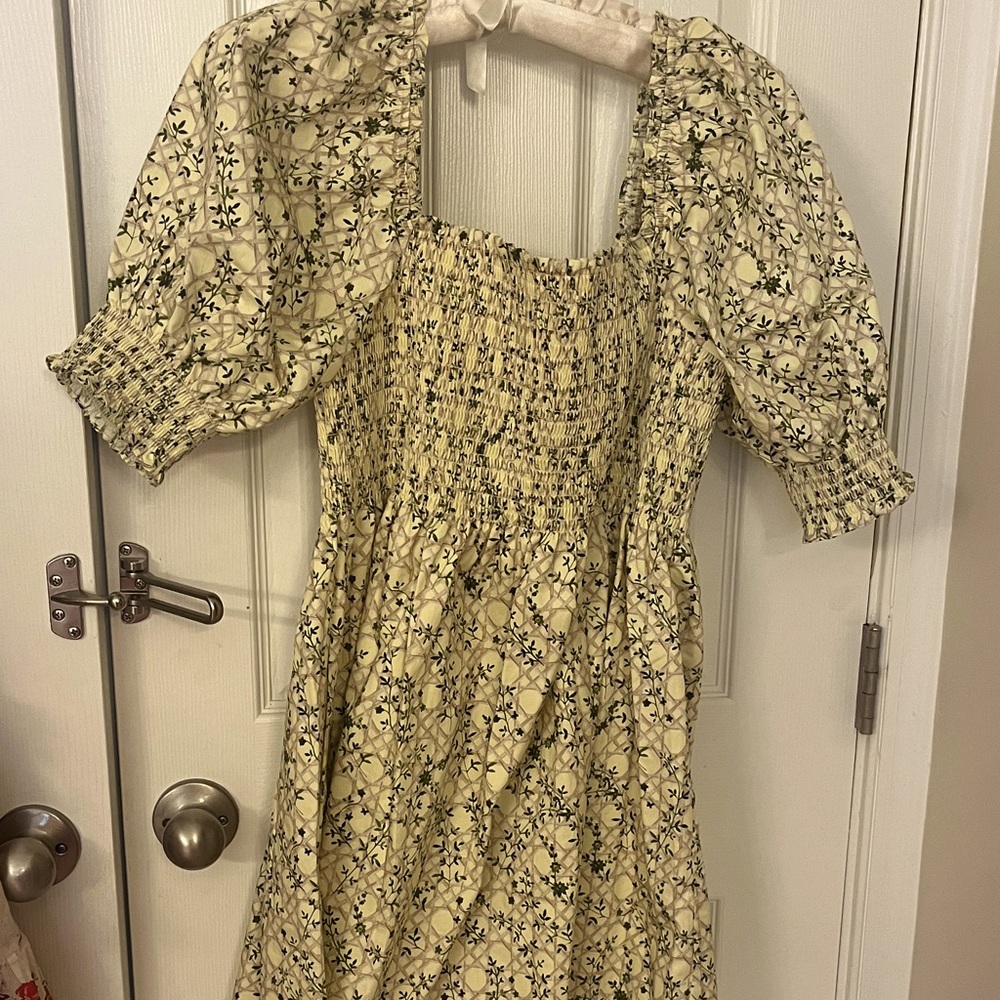 Hill House Yellow vine Trellis short dress